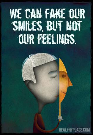 Цитат о стигми менталног здравља - Можемо лажирати своје осмехе, али не и своја осећања. Можемо лажирати своје осмехе, али не и своја осећања.